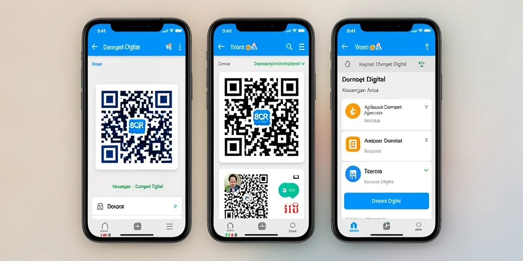 Antarmuka modern dan fungsional dari aplikasi Dompet Digital 8QR.