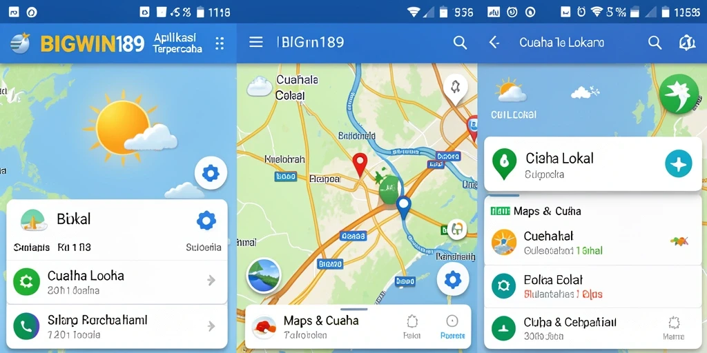Tampilan antarmuka aplikasi BIGWIN189 menampilkan info cuaca lokal secara visual.