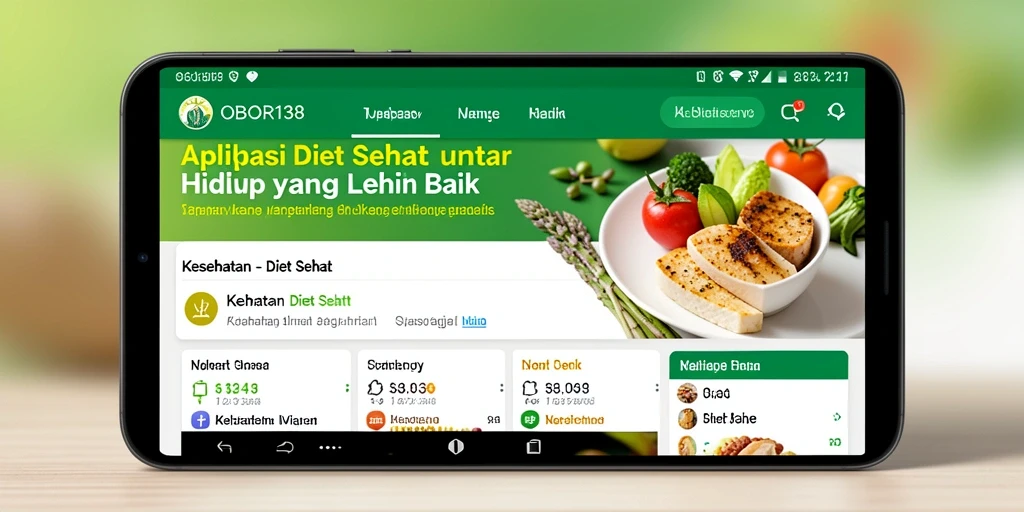 Tampilan antarmuka aplikasi OBOR138 untuk Diet Sehat yang menarik.