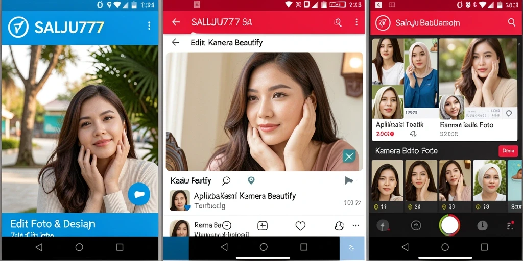 Tampilan antarmuka SALJU777 dengan fitur Kamera Beautify yang menarik.