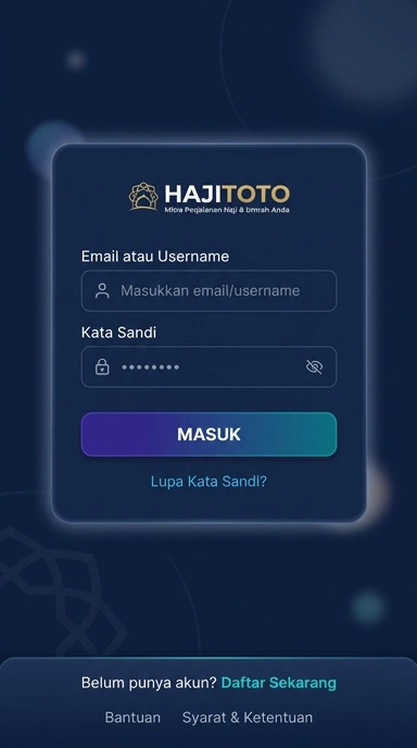 Masuk Akun Hajitoto untuk Pengguna Android
